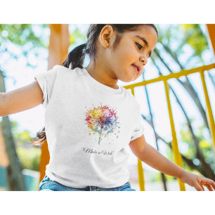 カラフルな水彩タンポポ オーダーメイド トドラーTシャツ