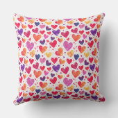 カラフルな水彩ハートの母の日フォト クッション (裏面)