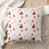 カラフルな水彩ハートスロー枕 クッション (ブランケット)