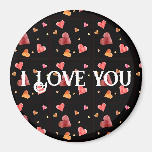 カラフルな水彩ハート型マグネット マグネット (正面)