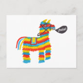 カラフルな水彩ロバのピニャータ ポストカード (正面)