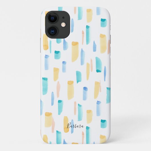カラフルな水彩抽象ブラシストロークパターン Case-Mate iPhoneケース (裏面)