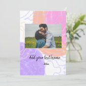 カラフルな水彩画でお名前のイメージを追加するテキスト 招待状 (スタンド正面)