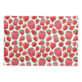 カラフルな水彩画のいちご及び込み合いの枕カバー 枕カバー (裏面)