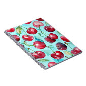 カラフルな水彩画のさくらんぼのアート作品 ノートブック (右側)