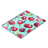 カラフルな水彩画のさくらんぼのアート作品 ノートブック (左側)