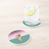 カラフルな水彩画のアイスクリーム コースター (側面)