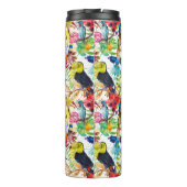 カラフルな水彩画のオウムは|あなたのイニシャルを加えます タンブラー (裏面)