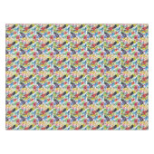 カラフルな水彩画のオウム2 テーブルクロス (正面(横))