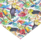 カラフルな水彩画のオウム2 テーブルクロス (アングル)