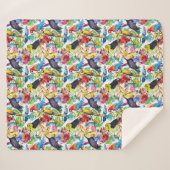 カラフルな水彩画のオウム シェルパブランケット (正面(横))