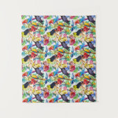 カラフルな水彩画のオウム タペストリー (正面)