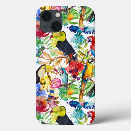 カラフルな水彩画のオウム Case-Mate iPhoneケース (裏面)