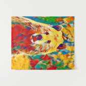 カラフルな水彩画のクマ タペストリー (正面(横))