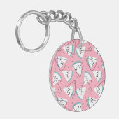 カラフルな水彩画のスイカ キーホルダー (正面左)