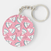 カラフルな水彩画のスイカ キーホルダー (裏面)