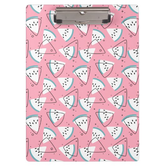 カラフルな水彩画のスイカ クリップボード (正面)