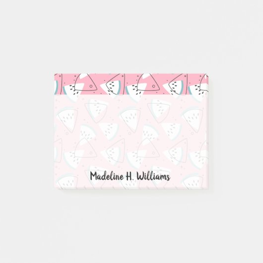 カラフルな水彩画のスイカ ポストイット (正面)