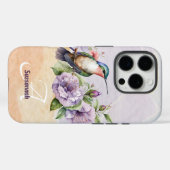 カラフルな水彩画のハチドリのカスタマイズデザイン Case-Mate iPhoneケース (裏面 (横))
