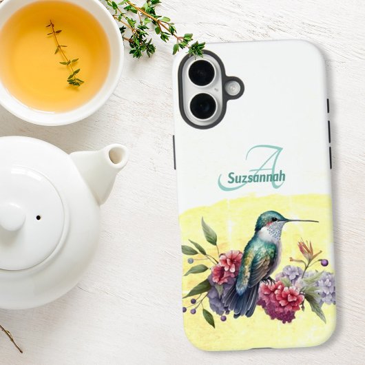 カラフルな水彩画のハチドリのカスタマイズデザイン Case-Mate iPhoneケース