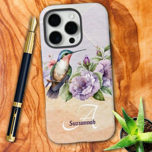 カラフルな水彩画のハチドリのカスタマイズデザイン Case-Mate iPhoneケース