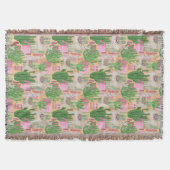 カラフルな水彩画のラマパターン スローブランケット (正面)