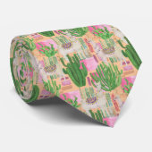 カラフルな水彩画のラマパターン ネクタイ (ロール)