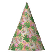 カラフルな水彩画のラマパターン パーティーハット (左)