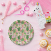 カラフルな水彩画のラマパターン ペーパープレート (パーティー)