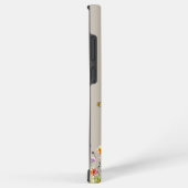 カラフルな水彩画のワイルドフラワーと蝶 SAMSUNG GALAXYケース (右側面)