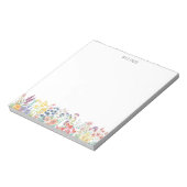 カラフルな水彩画のワイルドフラワー フローラル カスタマイズ ノートパッド (回転)