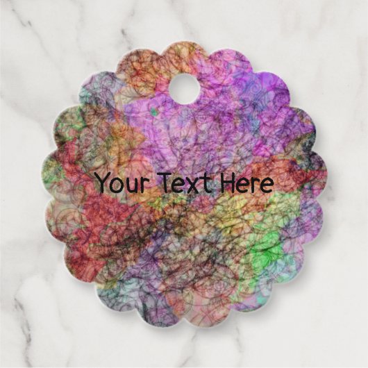 カラフルな水彩画の一見の抽象芸術の霧深い色 フェイバータグ (正面)