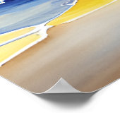 カラフルな水彩画の夏のビーチバケーション ポスター (角)