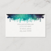 カラフルな水彩画の宇宙のしぶき 名刺 (裏面)
