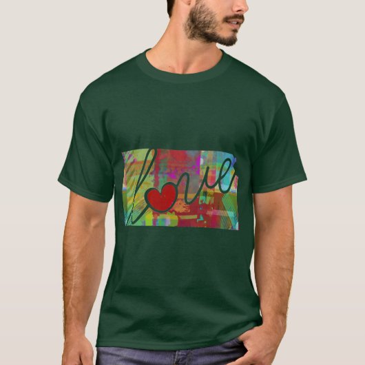 カラフルな水彩画の州の地図のシルエット カンザス州 KS 愛 Tシャツ (正面)