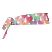 カラフルな水彩画の愛ハートの多く タイヘッドバンド (回転270)