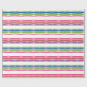 カラフルな水彩画の打撃、クリスマスは縞で飾ります ラッピングペーパー (フラット)