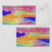カラフルな水彩画の抽象芸術 名刺 (正面/裏面)
