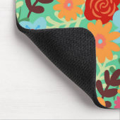 カラフルな水彩画の花の素晴らしい花柄 マウスパッド (コーナー)