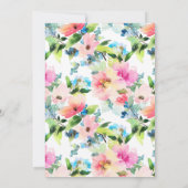 カラフルな水彩画の花パターン|は感謝していしています サンキューカード (裏面)