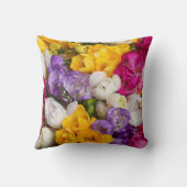 カラフルな水彩画の花束の罰金の花柄 クッション (裏面)