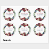 カラフルな水彩画の花束 ラウンドシール (シート)