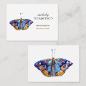 カラフルな水彩画の蝶 名刺 (正面/裏面)