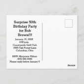 カラフルな水彩画の誕生日ポストカード招待状 ポストカード (裏面)