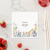 カラフルな水彩画の野の花の草原 スタンダードカクテルナプキン (インサイチュ)