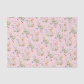 カラフルな水彩画の野の花 1600年代のアート ピンク 薄葉紙 (正面)