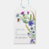 カラフルな水彩画の野生の花をあしらった春のウェディングギフトタグ ギフトタグ (正面)