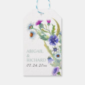 カラフルな水彩画の野生の花をあしらった春のウェディングギフトタグ ギフトタグ (裏面)