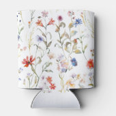 カラフルな水彩画の野生の花 缶クーラー (裏面)