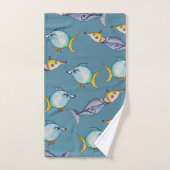 カラフルな水彩画の魚 バスタオルセット (ハンドタオル)